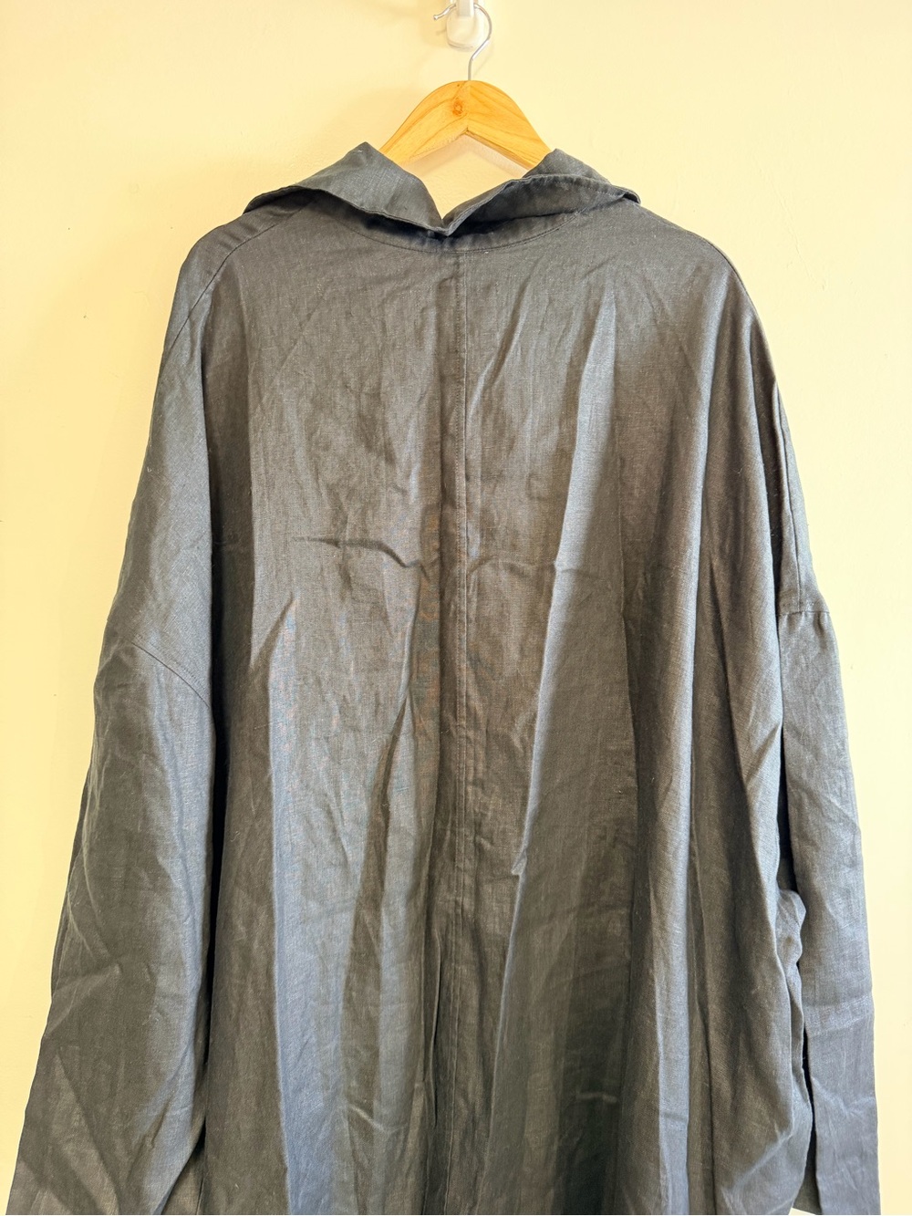 69 US Black Linen Oversized Jumpsuit M/L - Picture 11 of 12